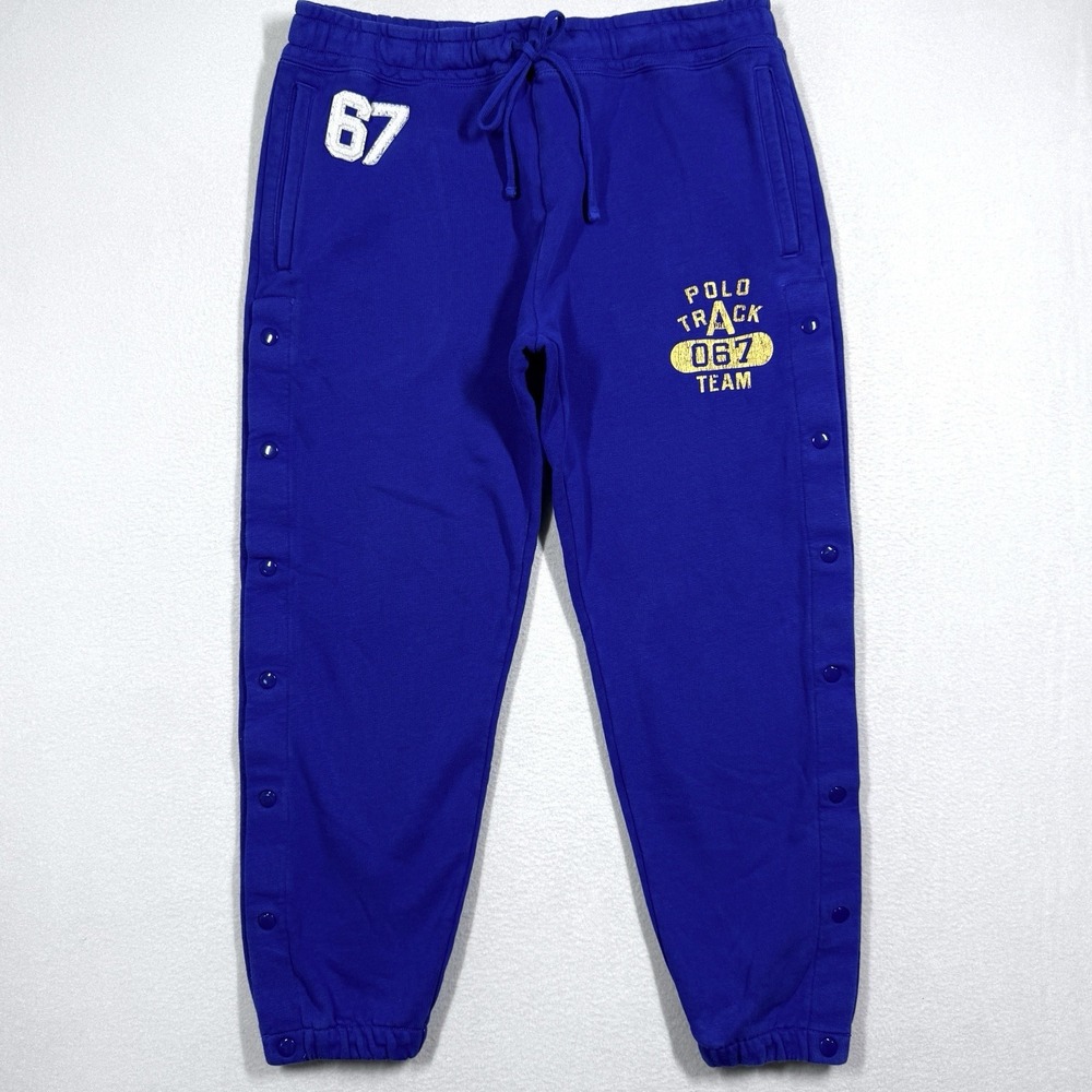 Polo Ralph Lauren Sweatpants Mens XL Logo Fleece Tear Away Track Team 67 Jogger